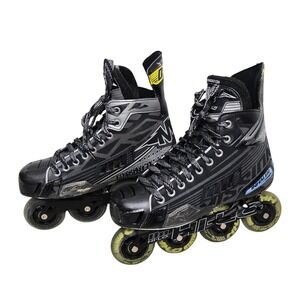 Mission Inhaler DS3 Inline Hockey Skates Black Silver Yellow Size 8 EE 9.5 US